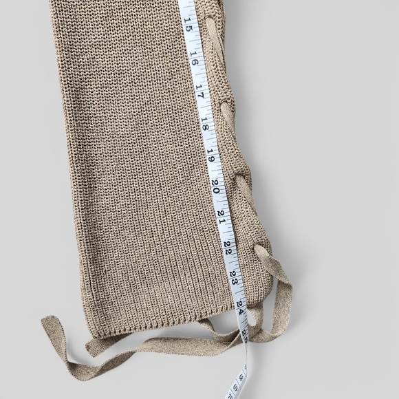 ARITZIA Wilfred Salome Knit Top Pullover Lace Up Sleeves Earth Fairy Goblincore - Picture 11 of 11